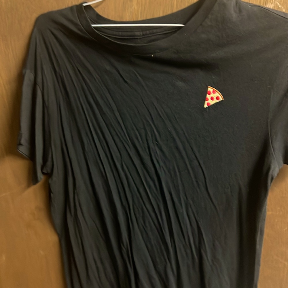Victoria’s Secret pink size extra small tee shirt, top pizza color black